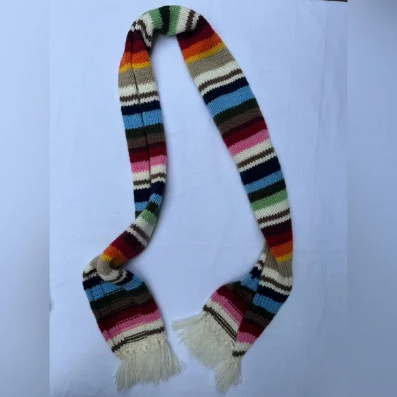 Tomfoolery Women's Colorful Striped Crew Neck Sweater with Matching Scarf - Picture 7 of 8